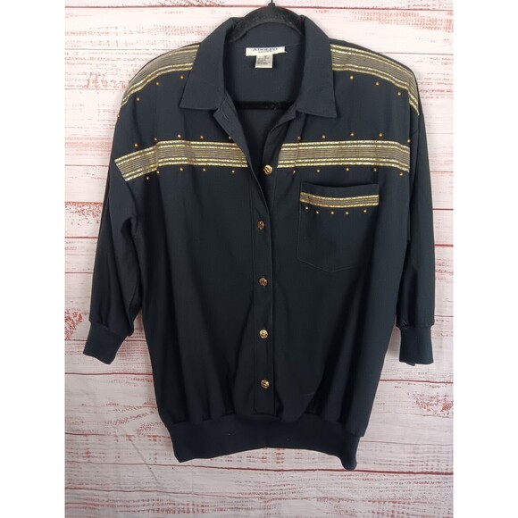 Adolfo Sport  Jacket Top Women’s Medium Vintage  Embroidered - Picture 1 of 6